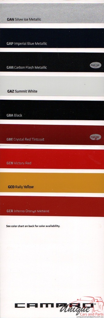 2012 Chev Camaro Paint Charts Corporate 1